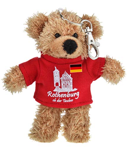 Kuscheltier Schlüsselanhänger Bär 10 cm blond rotes T-Shirt Rothenburg ob der Tauber von Teddys Rothenburg