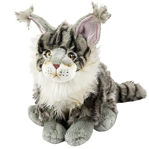 Maine Coon Katze Kuscheltier 25 cm sitzend grau getigert Uni-Toys von Teddys Rothenburg