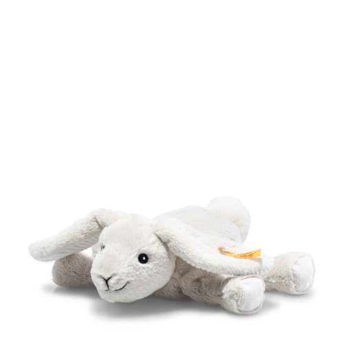 Steiff Kuscheltier Floppy Hoppel Hase, Süßes Stofftier, Jungen, Mädchen & Babys ab 0 Monaten, Friends, Plüschtier 20 cm, Hellgrau, 242694 von Steiff