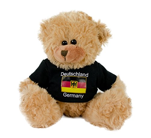 Teddybär mit Deutschlandflagge auf dem Pullover, 22 cm, Kuscheltier, Plüschtier Teddybär mit Deutschlandflagge auf dem Pullover, 22 cm, Kuscheltier, Plüschtier von Teddys Rothenburg