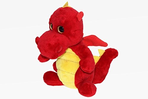 Teddys Rothenburg Kuscheltier Drache rot/gelb 18 cm stehend Plüschdrache Stoffiter Fabelwesen von Teddys Rothenburg
