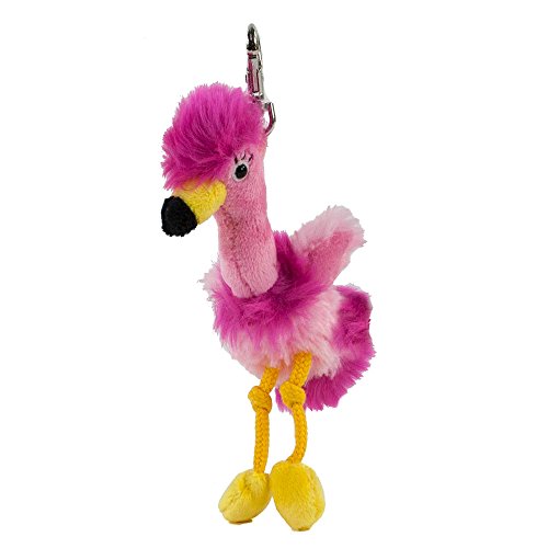 Teddys Rothenburg Kuscheltier Flamingo Schlüsselanhänger pink/gelb 12 cm Plüschflamingo Plüschschlüsselanhänger Schaffer von Teddys Rothenburg