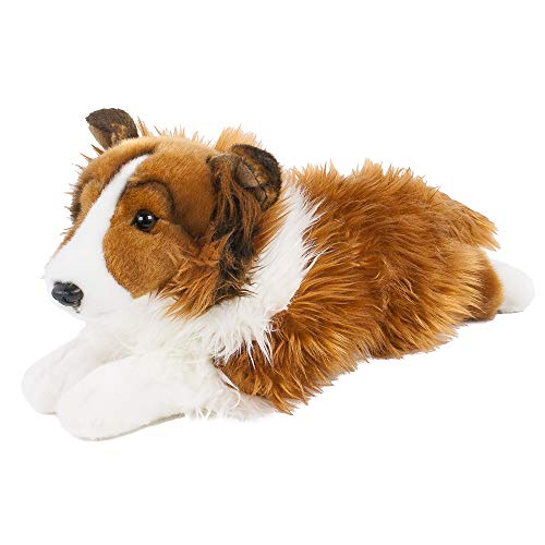 Teddys Rothenburg Kuscheltier Hund Border Collie 40 cm liegend braun/weiß Plüschhund Plüschcollie by Uni-Toys von Teddys Rothenburg