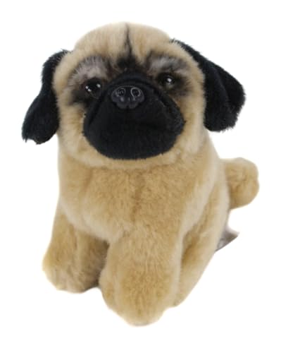 Teddys Rothenburg Kuscheltier Mops sitzend 12 cm beige/schwarz Plüschhund Plüschtier by Uni-Toys von Teddys Rothenburg