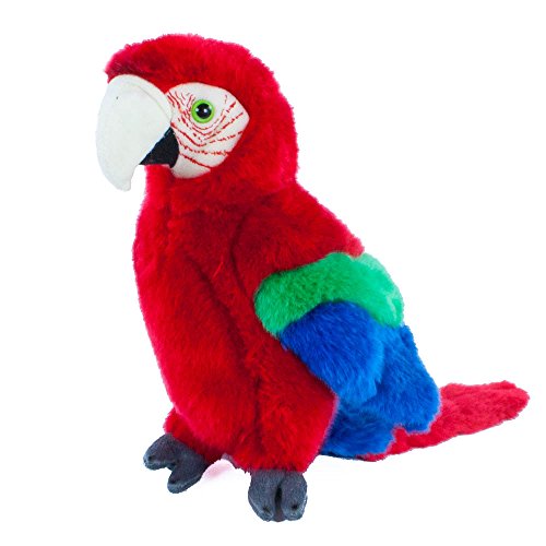 Teddys Rothenburg Kuscheltier Papagei sitzend rot 26 cm Plüschpapagei Plüschvogel Uni-Toys von Teddys Rothenburg