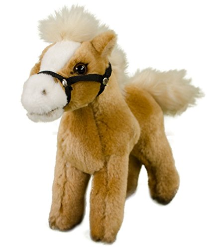 Teddys Rothenburg Kuscheltier Pferd stehend 24 cm Goldbraun mit Blonder Mähne Plüschpferd von Teddys Rothenburg