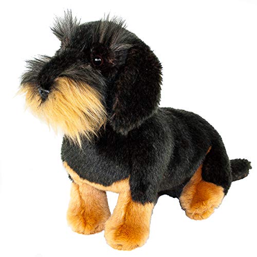 Teddys Rothenburg Kuscheltier Rauhaardackel sitzend schwarz/braun 28 cm Plüschdackel Uni-Toys von Teddys Rothenburg