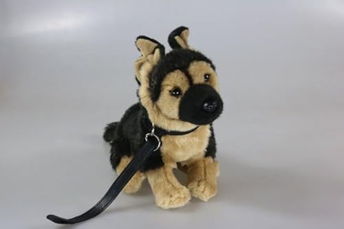 Teddys Rothenburg Kuscheltier Schäferhund mit Leine sitzend braun/schwarz 25 cm Plüschhund von Teddys Rothenburg
