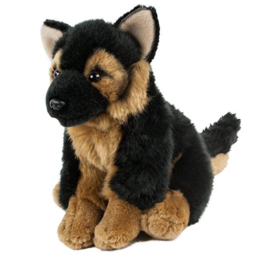 Teddys Rothenburg Kuscheltier Schäferhund sitzend 19 cm schwarz/braun Plüschschäferhund by Uni-Toys von Teddys Rothenburg