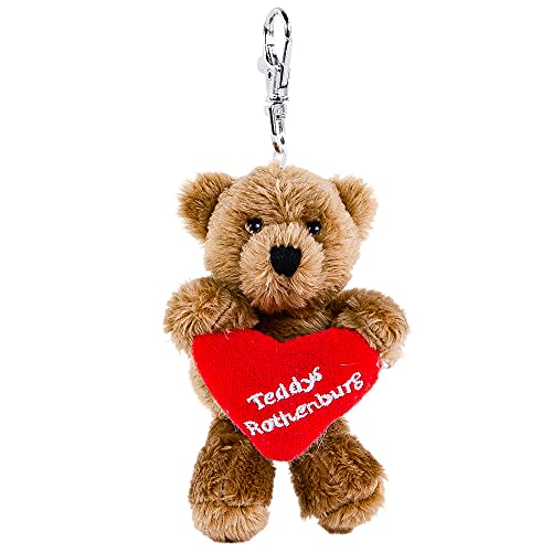 Teddys Rothenburg Schlüsselanhänger Teddybär mit Herz 10 cm Kuscheltier klein Plüschbär von Teddys Rothenburg