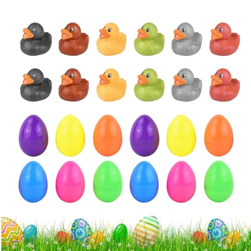 Tedious Gefüllte eier mit Gummiente, -Enten-Spielzeug, Wiederverwendbare eier, vorgefüllt mit Enten zum Füllen von Geschenktüten, Karneval von Tedious
