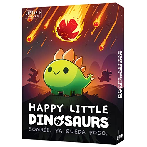 TeeTurtle Happy Little Dinosaurs, Kartenspiel für Erwachsene und Kinder, verhindert Katastrophen und überlebt die Apokalypse! Ab 8 Jahren, für 2 bis 4 Spieler, 30-60 Minuten pro Spiel, Spanisch von TeeTurtle