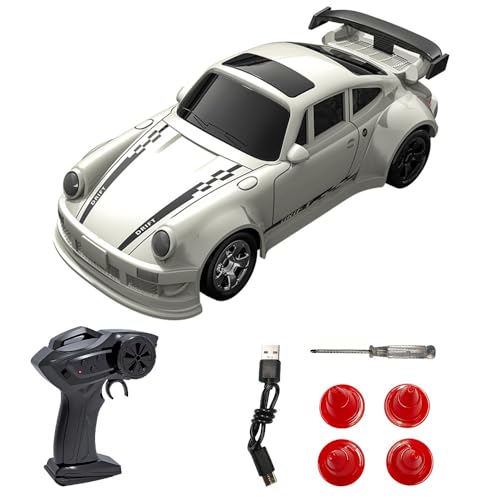 Teeggi Desktop RC Drift Car, 1:64 Mini Ferngesteuertes Auto für Kinder Junge, 2,4Ghz 4WD Racing Cars mit LED-Lichtern, Ferngesteuertes Rennauto Spielzeug Geschenk von Teeggi
