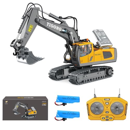Teeggi Ferngesteuerter Bagger Spielzeug, 11 Kanal 1:20 RC Bagger mit Metall Schaufel, mit Licht und Soundeffekten Teeggi Ferngesteuerter Bagger Spielzeug, 11 Kanal 1:20 RC Bagger mit Metall Schaufel, mit Licht und Soundeffekten von Teeggi