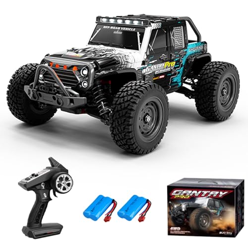 Teeggi Ferngesteuertes Auto 70km/h, Bürstenloser Motor RC Hohe Geschwindigkeit Offroad Drift Rennauto, 4WD Off Road Race Buggy für Erwachsene, 2 Batterien 16103Pro(Blau) von Teeggi