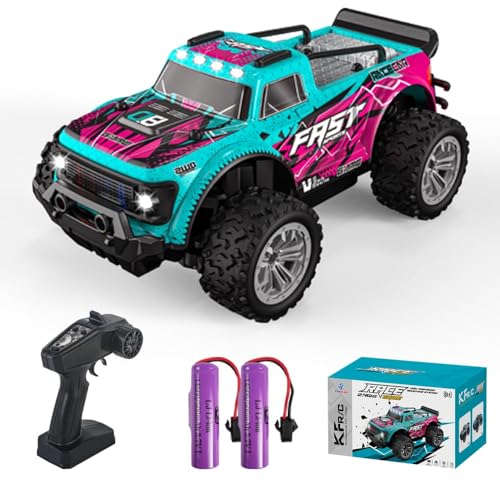 Teeggi Ferngesteuertes Auto für Kinder, 2,4Ghz 1:20 RC Auto mit LED-Lichtern, 2WD Off-Road Fernbedienung Kletterfahrzeug, Spielzeug Geschenk für Junge Mädchen von Teeggi