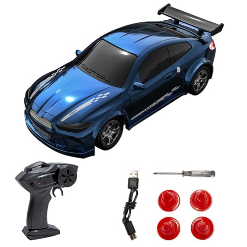 Teeggi Desktop RC Drift Car, 1/64 Mini Ferngesteuertes Auto für Kinder Junge, 2,4Ghz 4WD Racing Cars mit LED-Lichtern, Ferngesteuertes Rennauto Spielzeug Geschenk von Teeggi