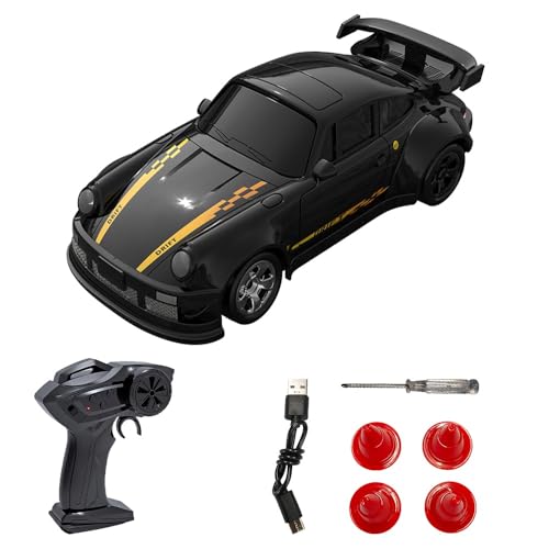 Teeggi Desktop RC Drift Car, 1/64 Mini Ferngesteuertes Auto für Kinder Junge, 2,4Ghz 4WD Racing Cars mit LED-Lichtern, Ferngesteuertes Rennauto Spielzeug Geschenk von Teeggi