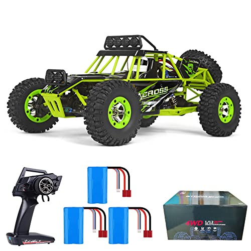 Teeggi WLtoys 12428 Ferngesteuertes Auto für Erwachsene, 50km/h Schnelles RC Auto, 1/12 Geländewagen 4WD Hohe Geschwindigkeit Offroad RC Car (3 Batterien) von Teeggi