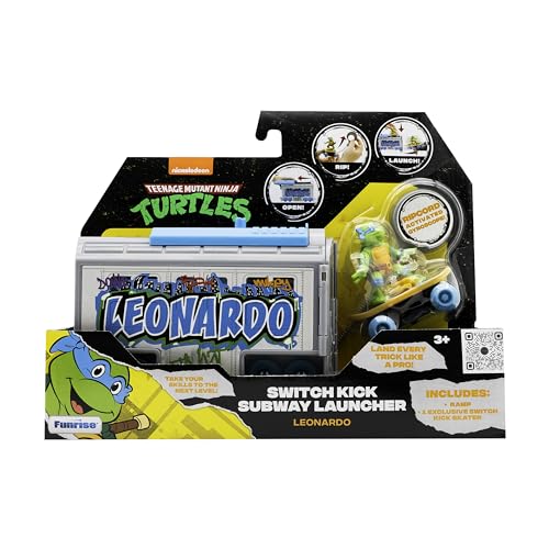 TEENAGE MUTANT NINJA TURTLE | Leonardo Switch Kick Subway Launcher | TMNT Action Figure Classic Edition, Ages 3+ Gifts & Toys von Teenage Mutant Ninja Turtles