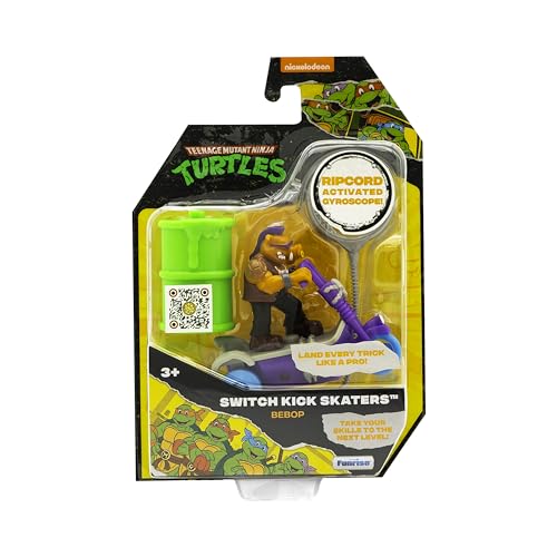 Teenage Mutant Ninja Turtles | Bebop Mutant Mayhem Gyro Selbststabilisierendes Skateboard-Spielzeug mit Reißleine | TMNT Swich Kick Skaters, Classic Edition, Alter 3+ Geschenke & Spielzeug von Teenage Mutant Ninja Turtles