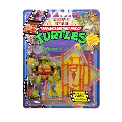 Teenage Mutant Ninja Turtles Classic 1991 Movie Star Turtle Donnie im Film-Styling-Paket mit charakteristischem Waffenzubehör, Geschenk für Turtles-Fans von Teenage Mutant Ninja Turtles