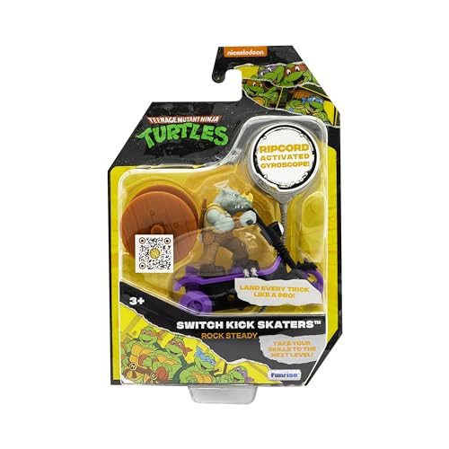 Teenage Mutant Ninja Turtles | Rock Steady Mutant Mayhem Gyro Selbststabilisierendes Skateboard-Spielzeug mit Reißleine | TMNT Swich Kick Skaters, Classic Edition, Alter 3+ Geschenke & Spielzeug von Teenage Mutant Ninja Turtles