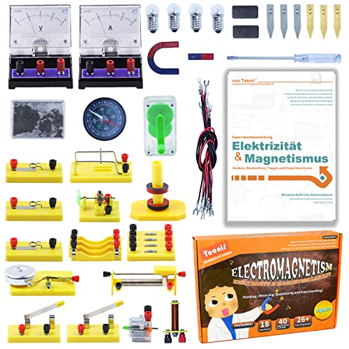 Teenii Experiments Science Kit für Kinder im Alter von 8-12 Jahren, Geschenkideen zum Geburtstag, Weihnachten für Jungen Mädchen, Elektrizität und Magnetismus Schaltung, STEM Physik, Lernspielzeug von Teenii