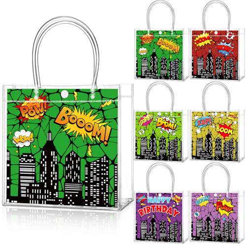 Teenyyou Transparente PVC-Geschenktüten mit Griffen, Motiv: Schildkrötenheld, Süßigkeitenmotiv, Geschenktüten für Geburtstagsparty, 24 Stück Teenyyou Transparente PVC-Geschenktüten mit Griffen, Motiv: Schildkrötenheld, Süßigkeitenmotiv, Geschenktüten für Geburtstagsparty, 24 Stück von Teenyyou