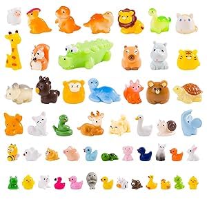 52 Stück Mini-Tiere aus Kunstharz, 52 Stile, verschiedene kleine Tierfiguren, Miniatur-Figuren, Großpackung für Mikro-Feengarten, Landschaftszubehör, Verstecken, Basteln, Dekoration, Aquarium 52 Stück Mini-Tiere aus Kunstharz, 52 Stile, verschiedene kleine Tierfiguren, Miniatur-Figuren, Großpackung für Mikro-Feengarten, Landschaftszubehör, Verstecken, Basteln, Dekoration, Aquarium von Teenzee