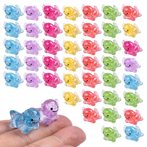 Axolotl Mini-Harz-Glitzer, 60 Stück, verschiedene kleine Tierfiguren, Miniatur-Figuren, kleine Salamander-Figuren, Großpackung für Mikro-Feengarten, Landschaftszubehör, Verstecken, Basteln, Dekoration von Teenzee