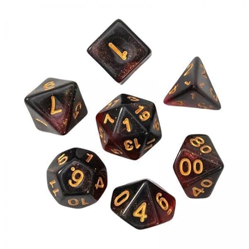 4 x mehrseitige Würfel-Set, D4, D6, D8, D10, D12, D20, polyedrische Würfel für Brettspiele, Mathematikunterricht, Klassenzimmer-Zubehör (4 Stück) von Teesea