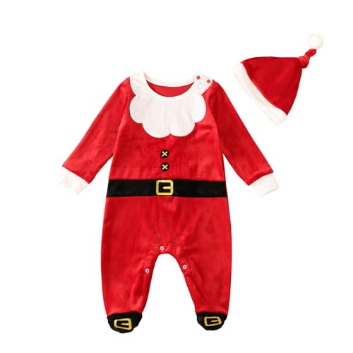 Baby Santa Suit Santa Claus Strampler Overall Weihnachtskostüm für Neujahr Festival Daily Wear Baby 1. Weihnachten Größe 100 von Teesea