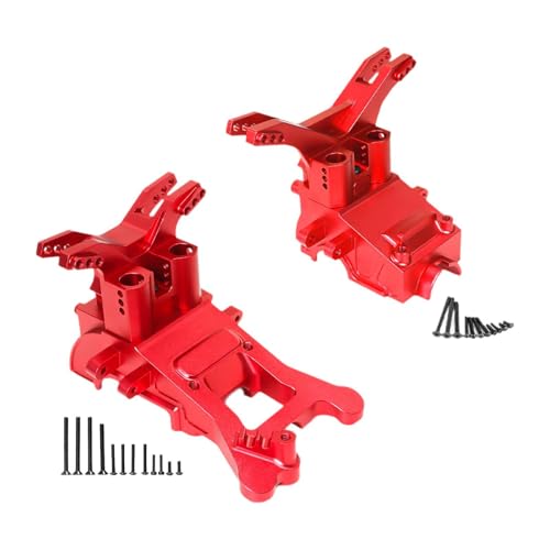 Metall Getriebeabdeckung Differentialgehäuse Einfach zu Installieren Stabiles Getriebegehäuse Upgrade Teil für 1/10 1/8 RC Auto Buggy DIY, Blau (Rot) von Teesea