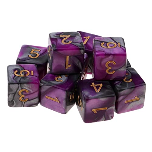 Polyedrische Würfel, D6, 16 mm, Acryl, 6-seitig, doppelfarbig, Spielwürfel für RPG, MTG, DND, Tischspiele, 10 Stück Polyedrische Würfel, D6, 16 mm, Acryl, 6-seitig, doppelfarbig, Spielwürfel für RPG, MTG, DND, Tischspiele, 10 Stück von Teesea