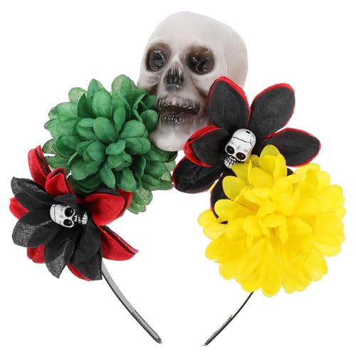 Skelett Stirnband mit Faux Rose Blumen für Halloween Cosplay und Mottopartys Skelett Stirnband mit Faux Rose Blumen für Halloween Cosplay und Mottopartys von Teesea