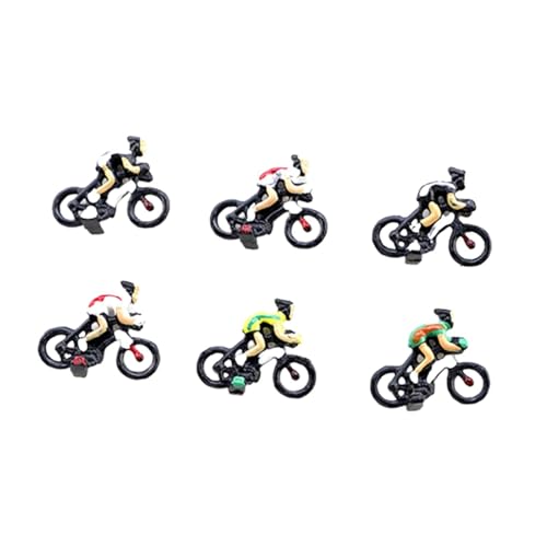 Teesea 6 Stück Maßstab 1:87 Personen Figuren Winzige Sportler Diorama Landschaft Layout Diorama Landschaft Realistische Szene Fahrradfahrer von Teesea