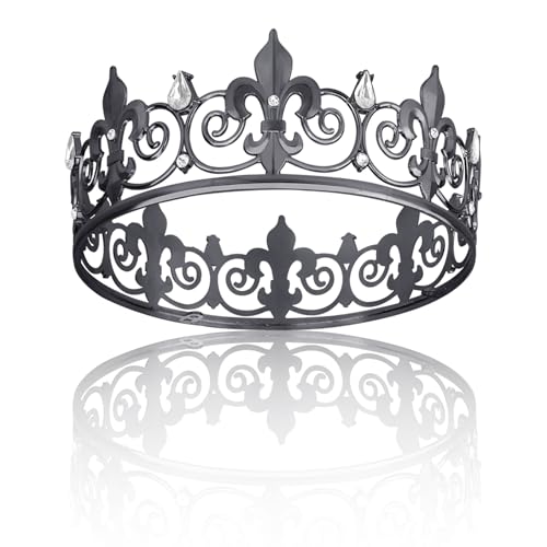 Teesea Königskrone, Goldkrone, Geburtstagskrone, königliche Geschenke, Prinz, Heimkehr, Abschlussball, Halloween-Krone, Kostüm, mittelalterliches Zubehör, Schwarz Teesea Königskrone, Goldkrone, Geburtstagskrone, königliche Geschenke, Prinz, Heimkehr, Abschlussball, Halloween-Krone, Kostüm, mittelalterliches Zubehör, Schwarz von Teesea