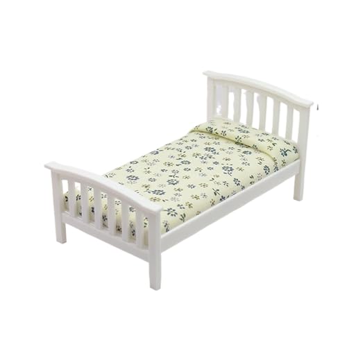1 Stück 1:12 Puppenhaus Zubehör Miniatur Floral Einzelbett Modell Mini Möbel Schlafzimmer Mikroszene Dekoration 1 Stück 1:12 Puppenhaus Zubehör Miniatur Floral Einzelbett Modell Mini Möbel Schlafzimmer Mikroszene Dekoration von Tefexer