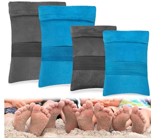 Tefola Sandentferner für Strand,6pcs Korallenvlies Sand Wipe Off Handschuh mit Gummiband,Sandscreen Sand Remover für Sandentferner, Outdoor-Aktivitäten und Übung（4 Large +2 Klein） von Tefola