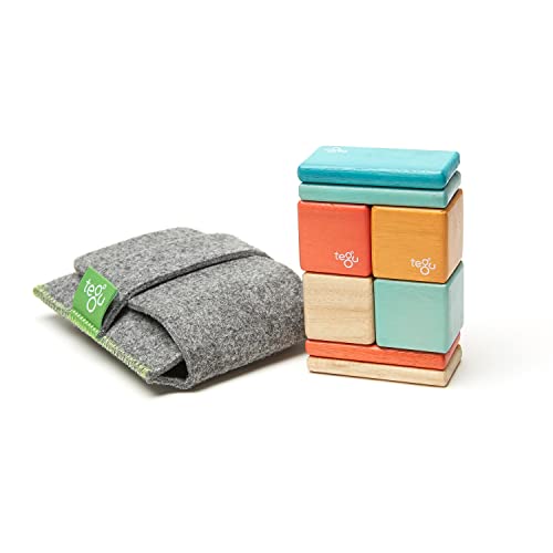 8 Stück Tegu Pocket Pouch Magnetisches Holzblock-Set - Sonnenuntergang von Tegu