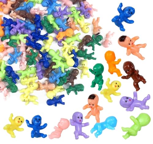 100 Stück Mini-Kunststoff-Babys – winzige 2,5 cm große Baby-Figuren für Babyparty-Spiele, Geschlechtsoffenbarung, DIY, Basteln 100 Stück Mini-Kunststoff-Babys – winzige 2,5 cm große Baby-Figuren für Babyparty-Spiele, Geschlechtsoffenbarung, DIY, Basteln von Tehent
