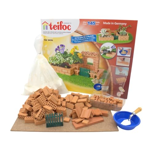 Teifoc 9010 Steinbaukasten - Garten, DIY Bausatz aus 145 Bauteilen, ideal für Sukkulenten, Bastelset aus Mini Ziegelsteinen zum Mauern, Modellbau für Kinder ab 6 Jahren und Erwachsene Teifoc 9010 Steinbaukasten - Garten, DIY Bausatz aus 145 Bauteilen, ideal für Sukkulenten, Bastelset aus Mini Ziegelsteinen zum Mauern, Modellbau für Kinder ab 6 Jahren und Erwachsene von Teifoc