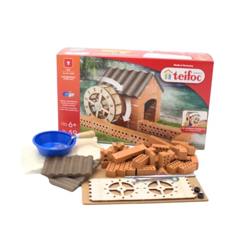Teifoc TEI 4030 Steinbaukasten - Wassermühle, Bastelset für Mädchen und Jungen aus Mini Ziegelsteinen, Motorikspielzeug für Kinder ab 6 Jahren, Kinderspielzeug, Montessori von Teifoc