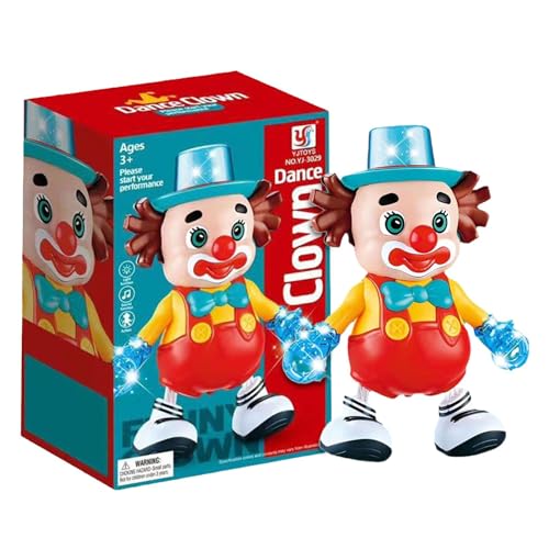 Clown-Puppe,Tanzende Clown-Puppe,Elektrische Tanzpuppe, nach links und rechts schwingend - Bunte , dynamische Musik, elektrisch tanzendes Clownspielzeug für die Entwicklung motorischer Fähigkeiten von von Teksome
