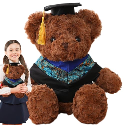 Teksome Abschlussplüsch, ausgestopfter Abschlussbär,Cartoon umarmen Puppensofa | Graduation Plüschbär Stofftiere mit und Kleidung für Freunden Verwandte College High School Party von Teksome
