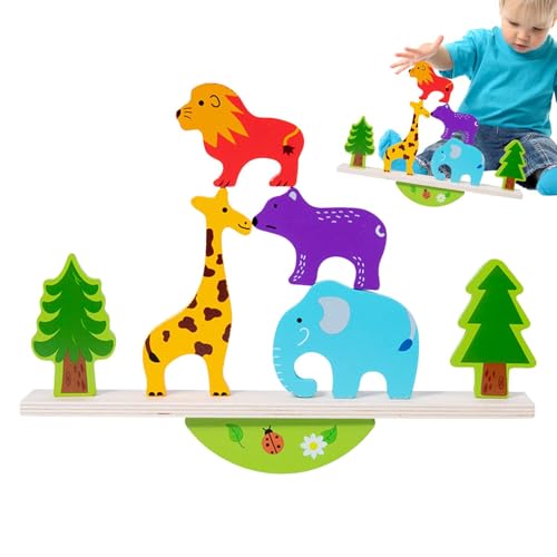 Teksome Animal Stacking Block Game - Tier Stapelblöcke Balance Spiel - Spaß Vorschule Lernen Feinmotorik und Mädchen von Teksome