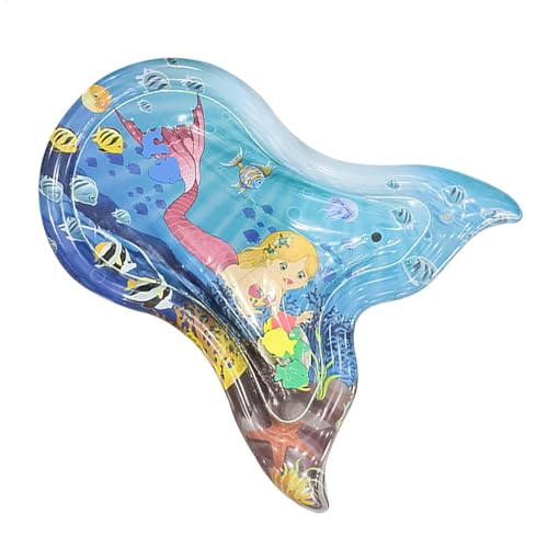 Teksome Aufblasbare Wasserspielmatte, Sensor Wasserspiel Mat | Interaktive Bauchmatte aufblasbare sensorische Spielzeuge | Activity Play Center Fishtail Shape Pad für die frühe Entwicklung im von Teksome
