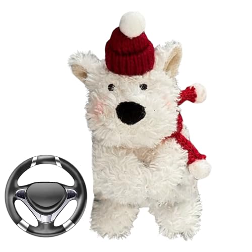 Teksome Auto-Plüsch-Dekoration, mit Hut, Plüsch-Auto-Ornament, Auto-Dekoration, Armaturenbrett-Zubehör für Auto und Rucksack, Stofftiere für Hunde von Teksome