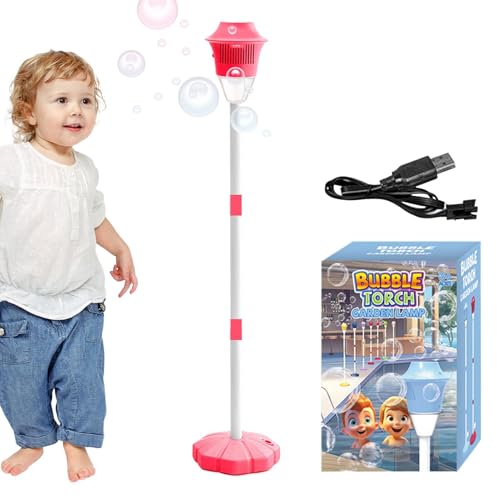 Teksome Bubble Machine mit Lichtern und Musik, Bubble -Gebläse und - Automatische kinderfreundliche Blasenbrenner,Spielzeugmaschine im Freien für Kinder Mädchen von Teksome